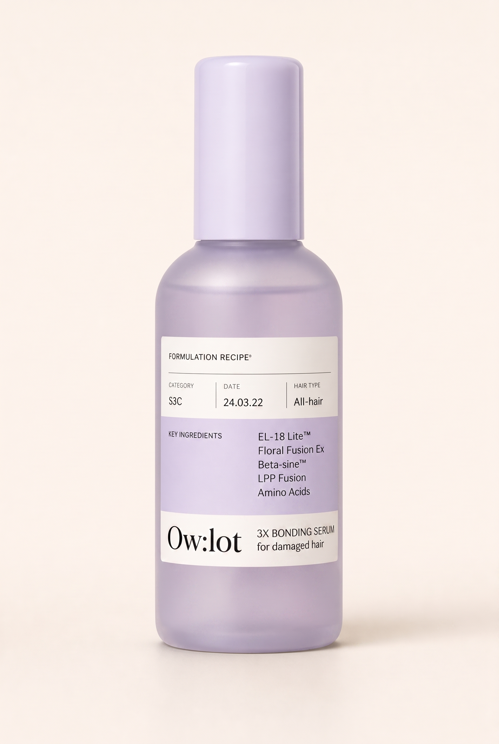 Ow:lot Bakuchiol Bonding Hair Mist bottle on a clean background